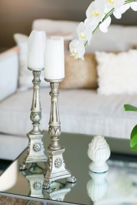 Decorative candlesticks on a table